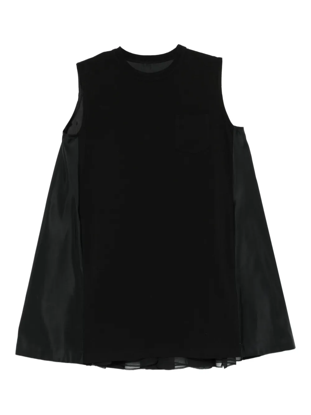 sacai ノースリーブ ミニドレス - ブラック sacai ノースリーブ ミニドレス - ブラック