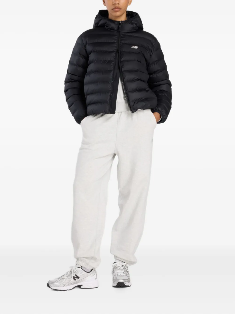 New Balance Sport Essentials donsjack met capuchon Zwart