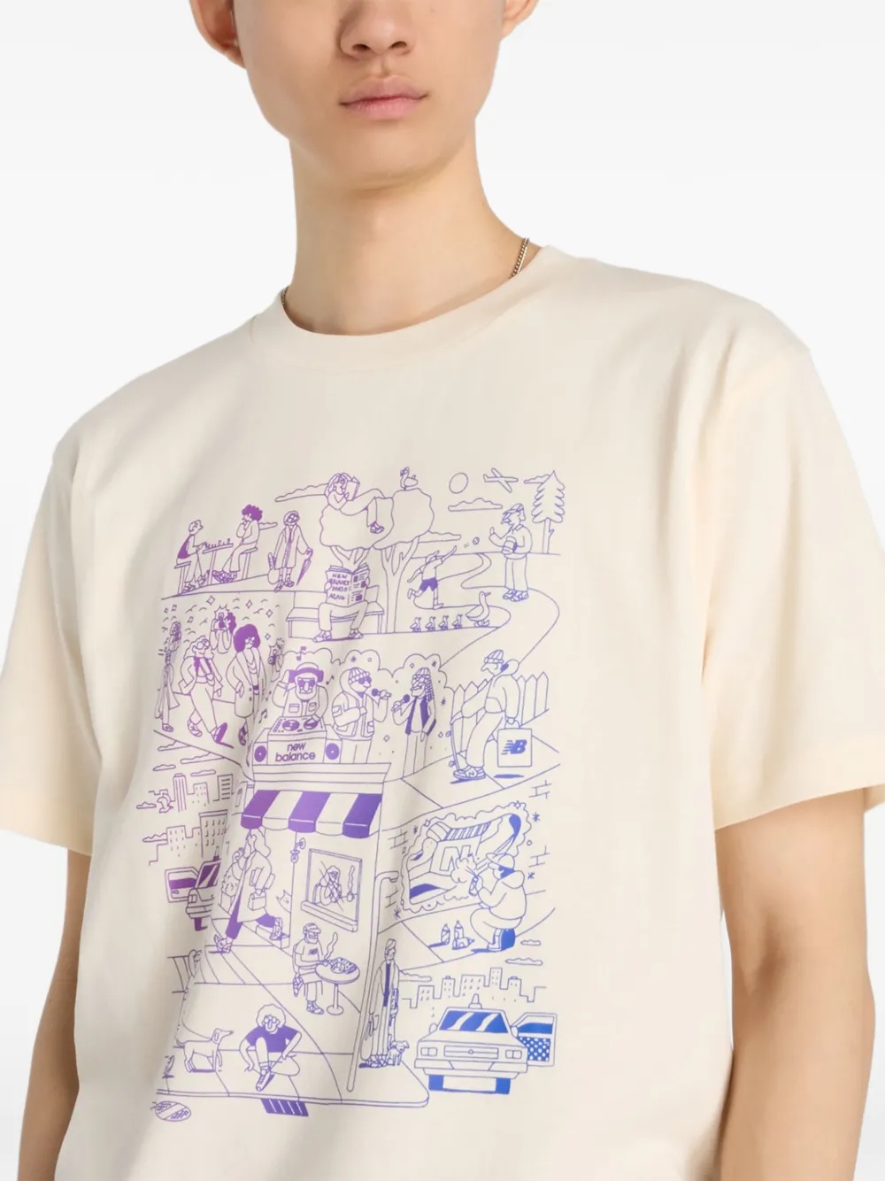 New Balance T-shirt met grafische print Beige