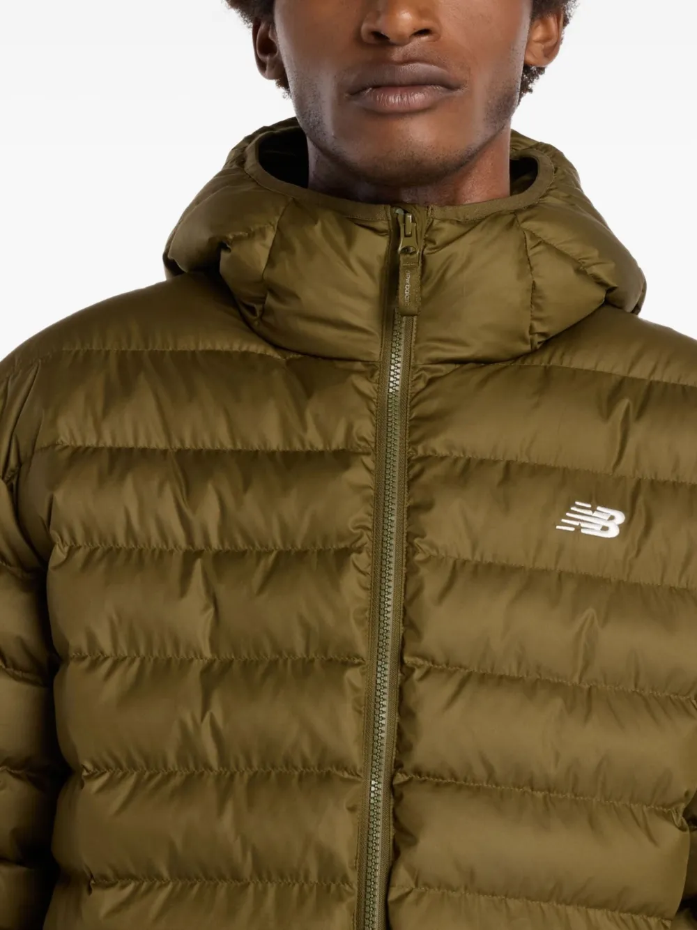 New Balance Donsjack met capuchon Groen