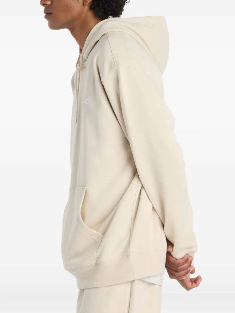 New Balance Hoodie met geborduurd logo Beige