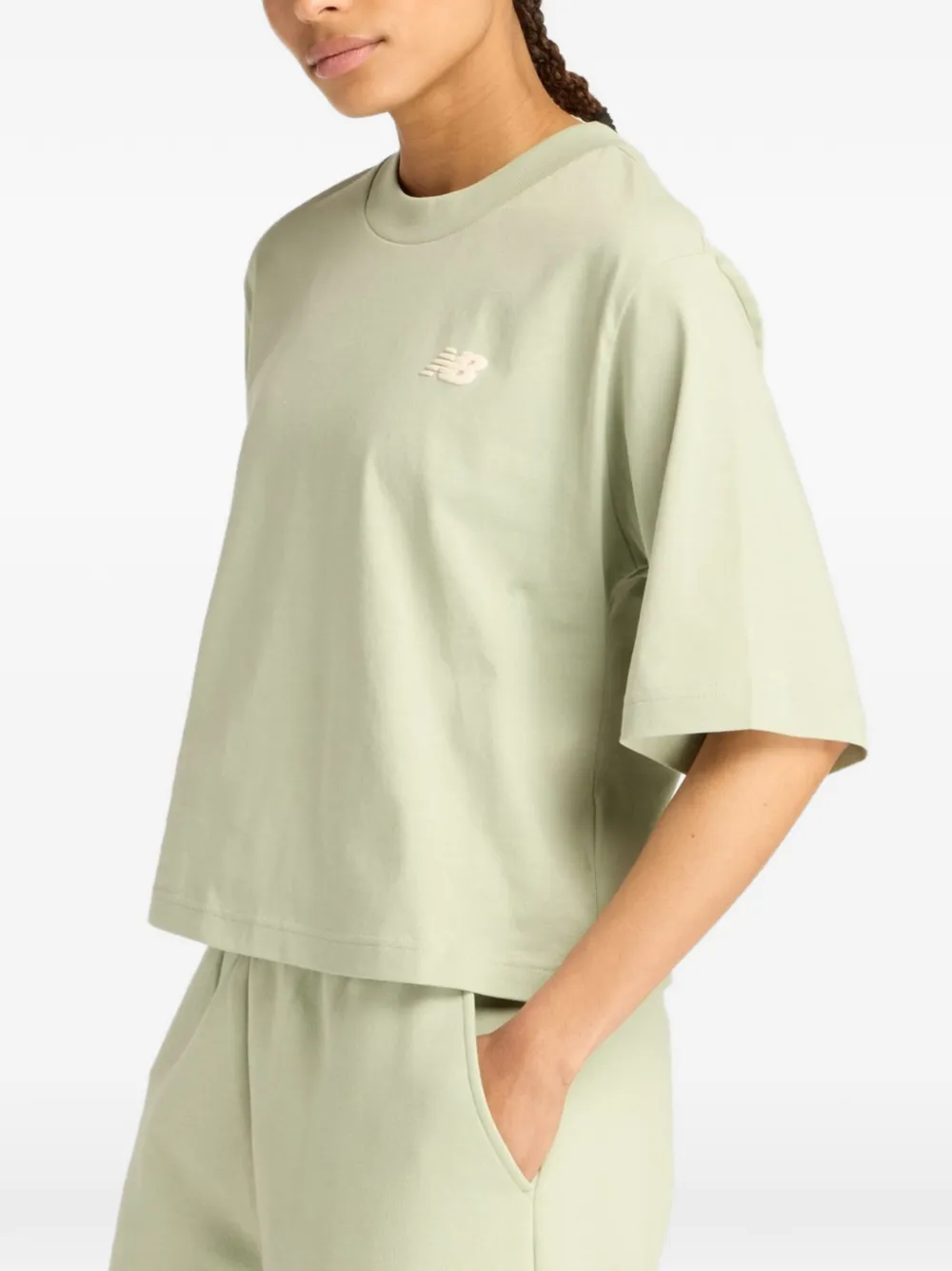 New Balance T-shirt met logodetail Groen