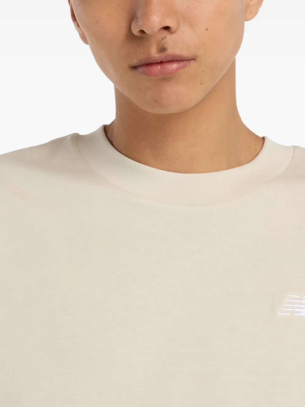 New Balance T-shirt met geborduurd logo Beige