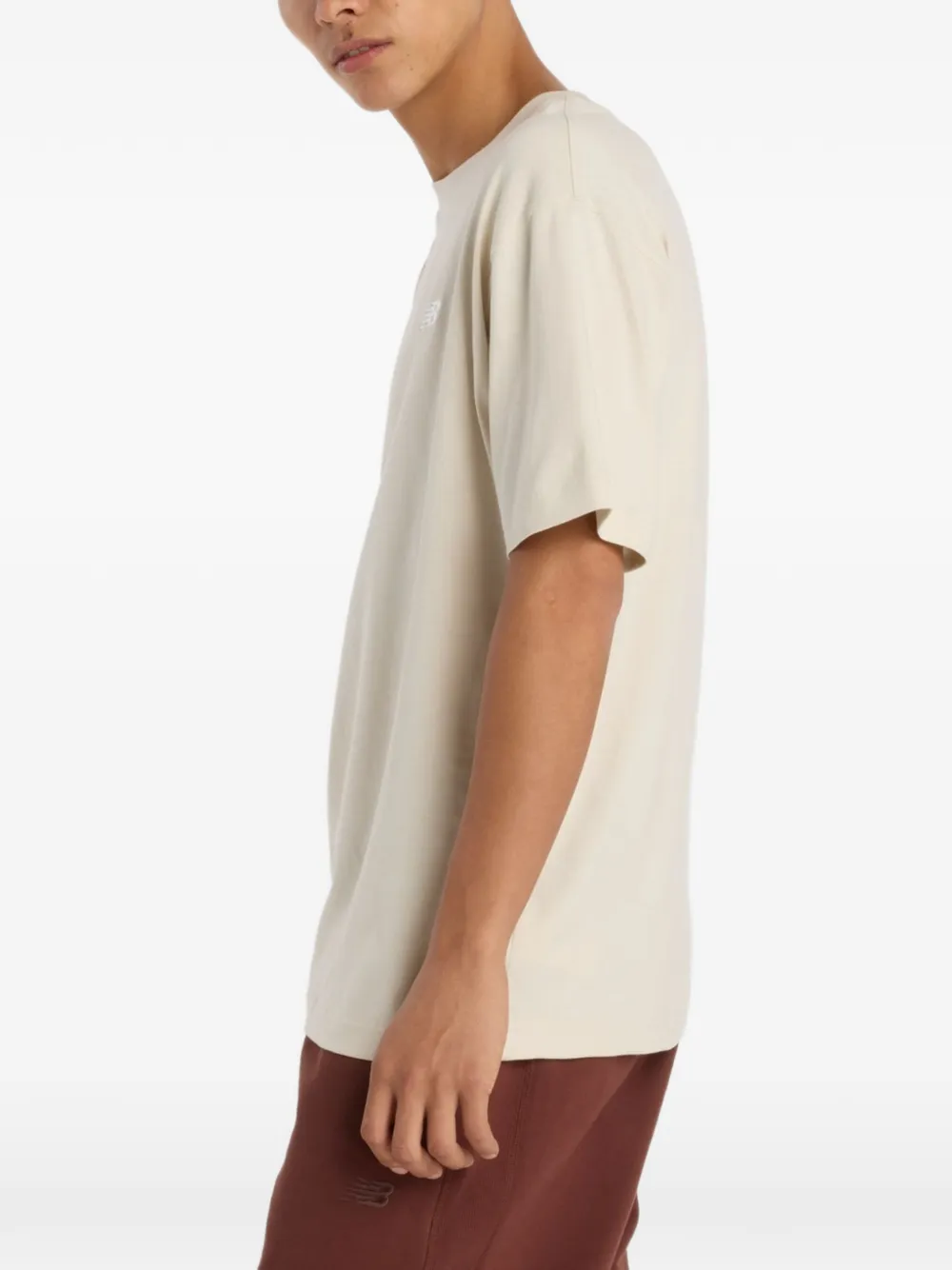 New Balance T-shirt met geborduurd logo Beige