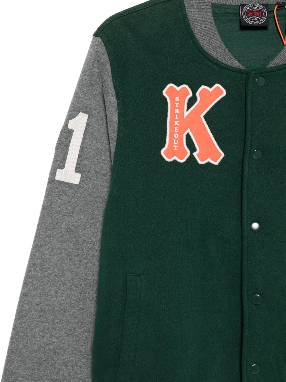 Superdry Logo-print Bomber Jacket In Green