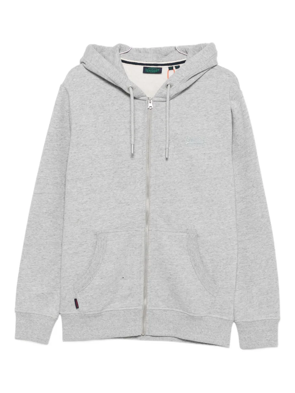 Superdry hoodie con logo bordado y cierre | gris | Image 1
