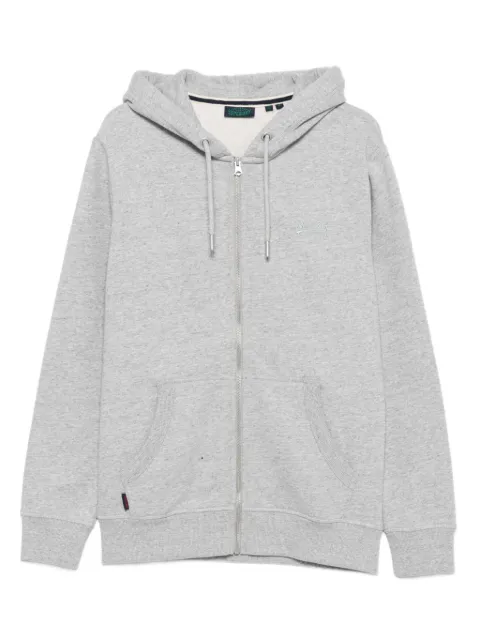 Superdry hoodie con logo bordado y cierre
