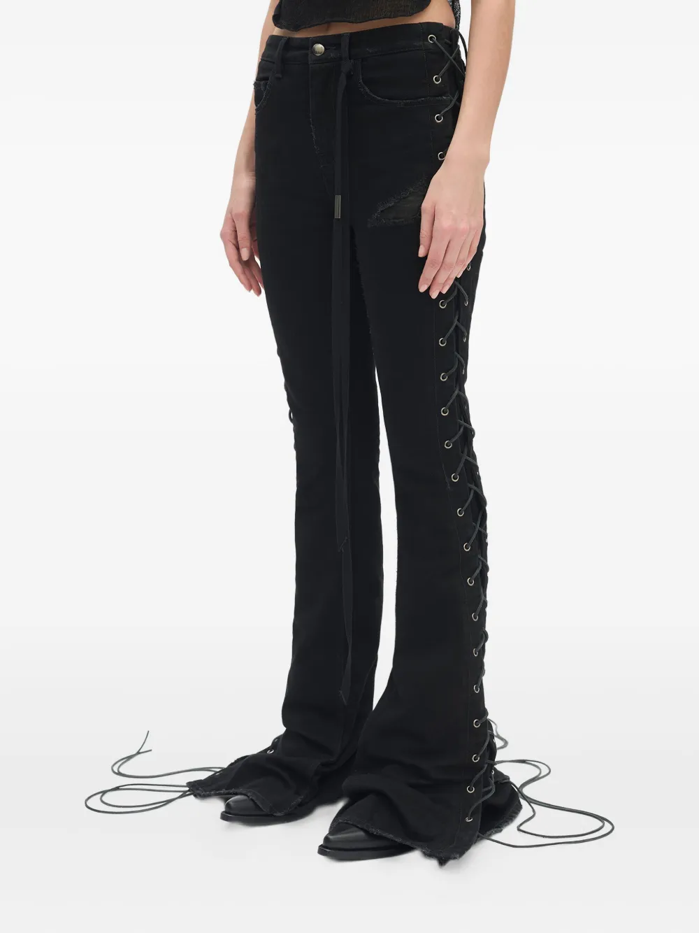 Ann Demeulemeester Treze Bootcut Jeans In Black