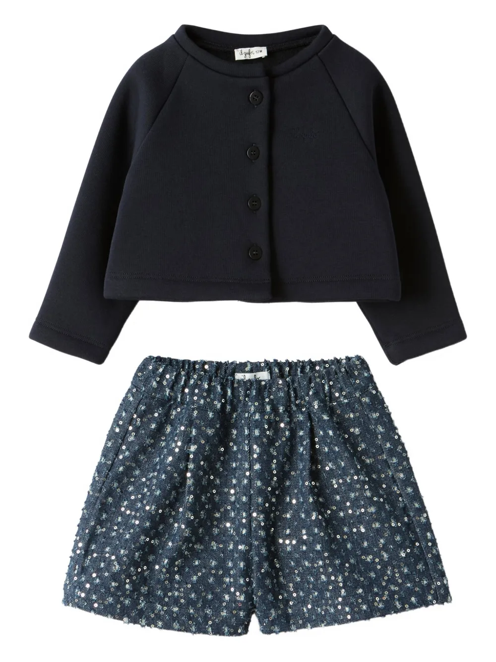 Il Gufo ensemble haut-short à sequins contrastants | bleu | Image 1