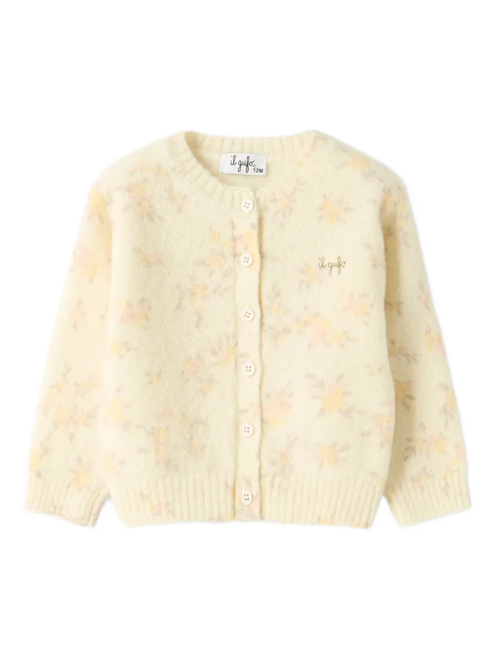 Il Gufo floral-motif cardigan - Yellow