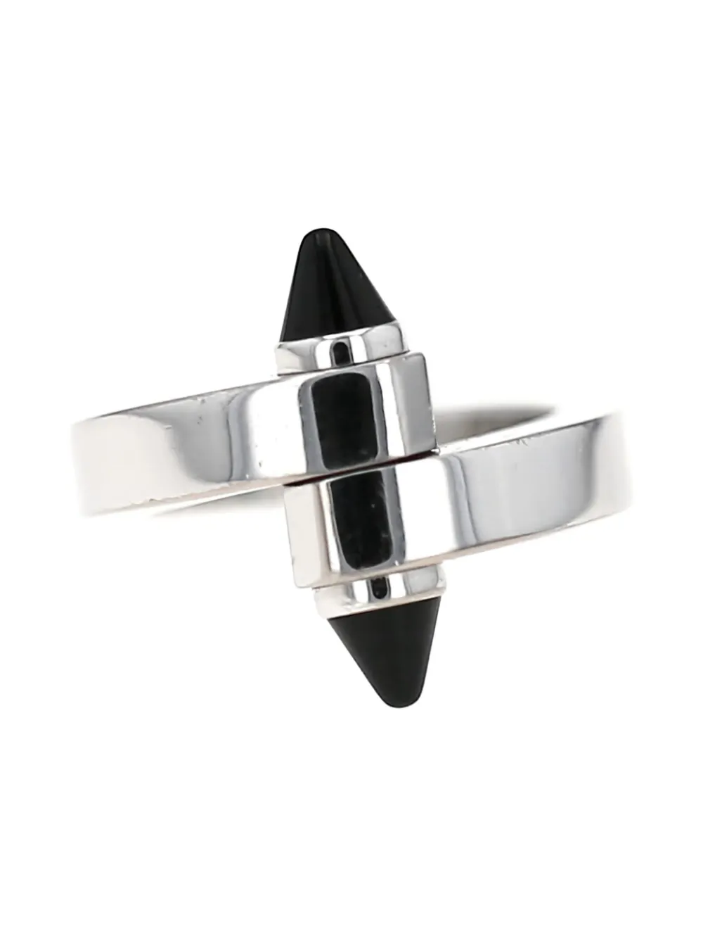 Cartier White Gold Onyx Menotte Ring - シルバートーン Cartier White Gold Onyx Menotte Ring - シルバートーン