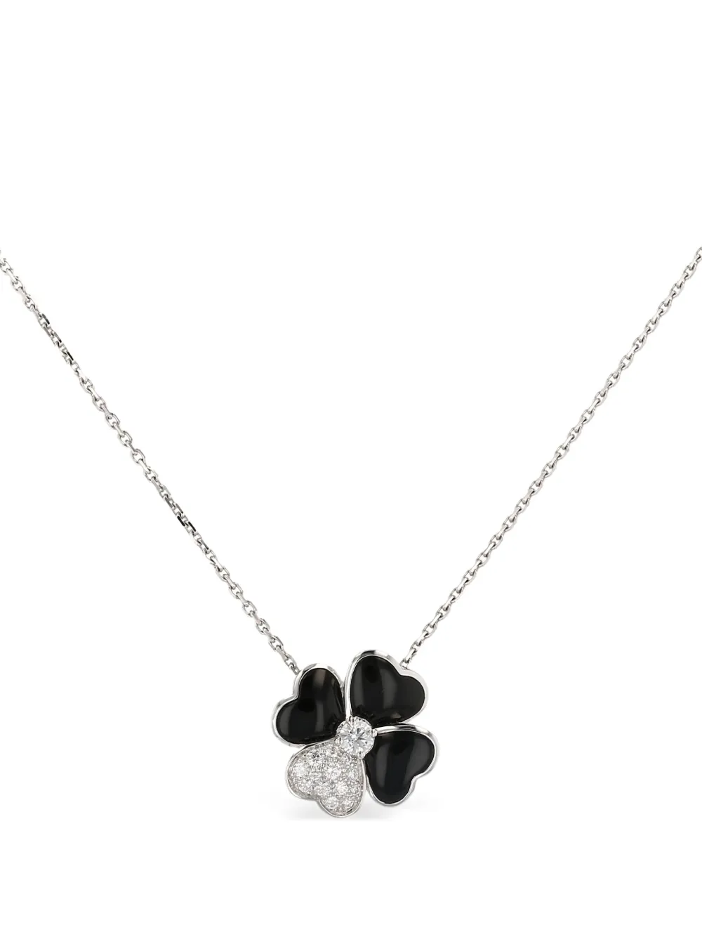 Van Cleef & Arpels Pre-Owned 2010s white gold diamond onyx-pendant | Silver | Image 1