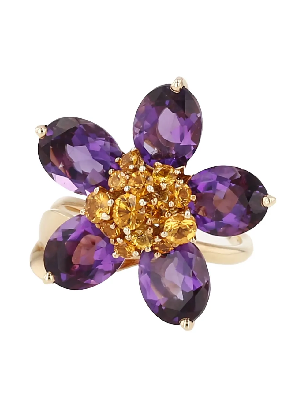 Van Cleef & Arpels Pre-Owned 2000s yellow gold amethyst citrinei ring Van Cleef & Arpels Pre-Owned 2000s yellow gold amethyst citrinei ring