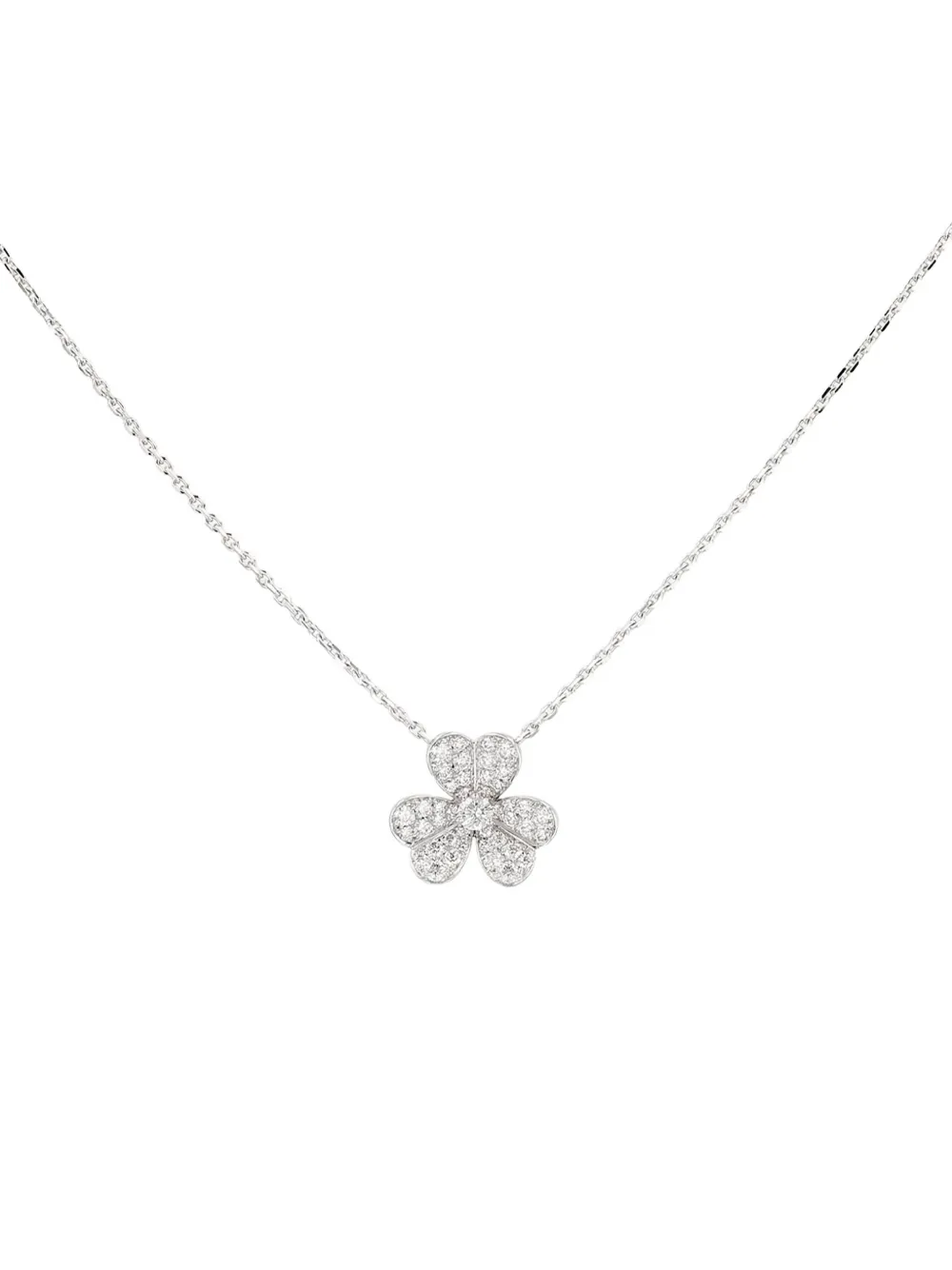 Pre-owned Van Cleef & Arpels 2020s White Gold Diamond Necklace In Silver