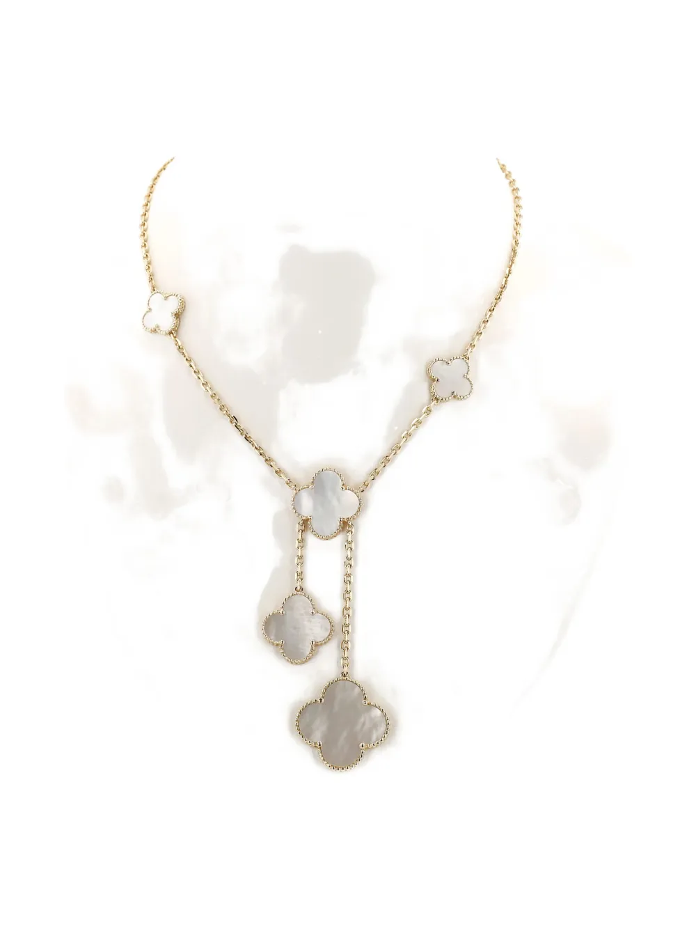 Pre-owned Van Cleef & Arpels 2000s Yellow Gold Mother-of-pearl Necklace