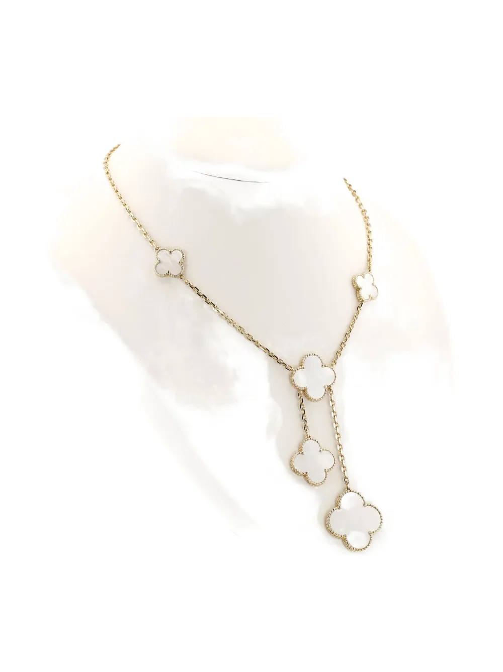 Pre-owned Van Cleef & Arpels 2000s Yellow Gold Mother-of-pearl Necklace