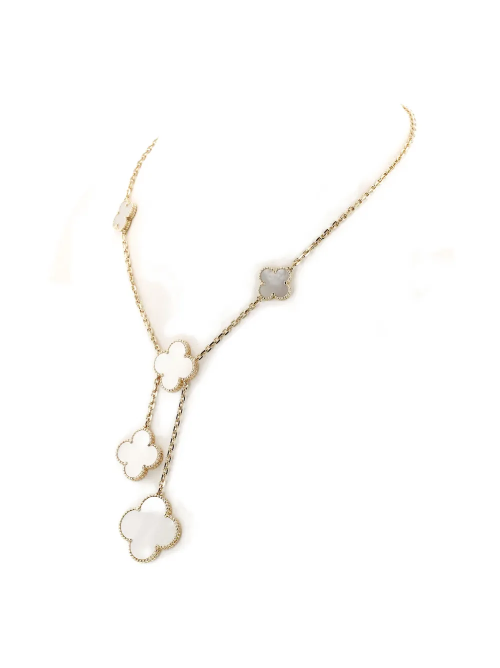 Pre-owned Van Cleef & Arpels 2000s Yellow Gold Mother-of-pearl Necklace