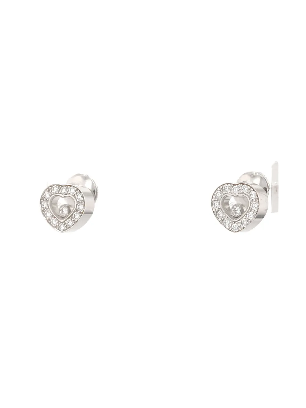 Pre-owned Chopard 2020s Icon White Gold Diamond Earrings In Silver