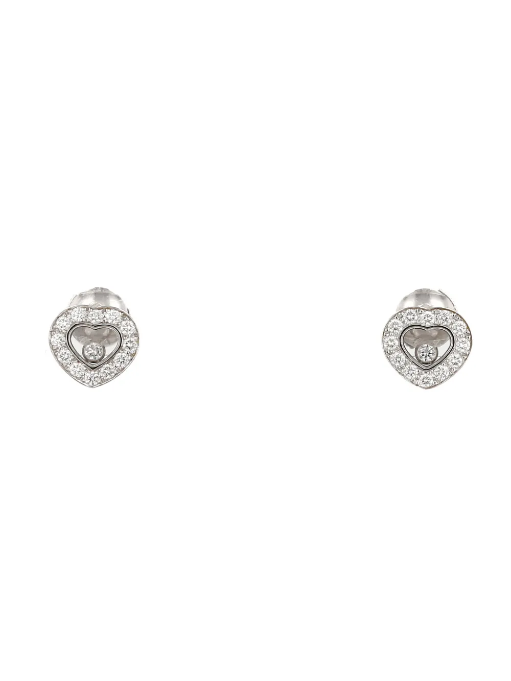 Pre-owned Chopard 2020s Icon White Gold Diamond Earrings In Silver
