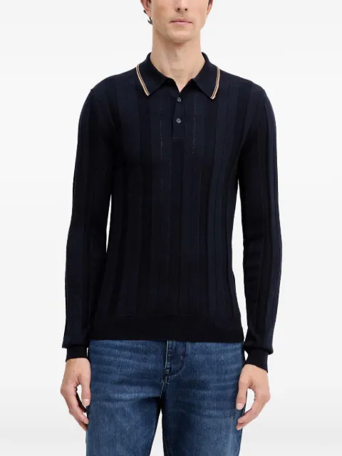 Trussardi striped knitted polo shirt