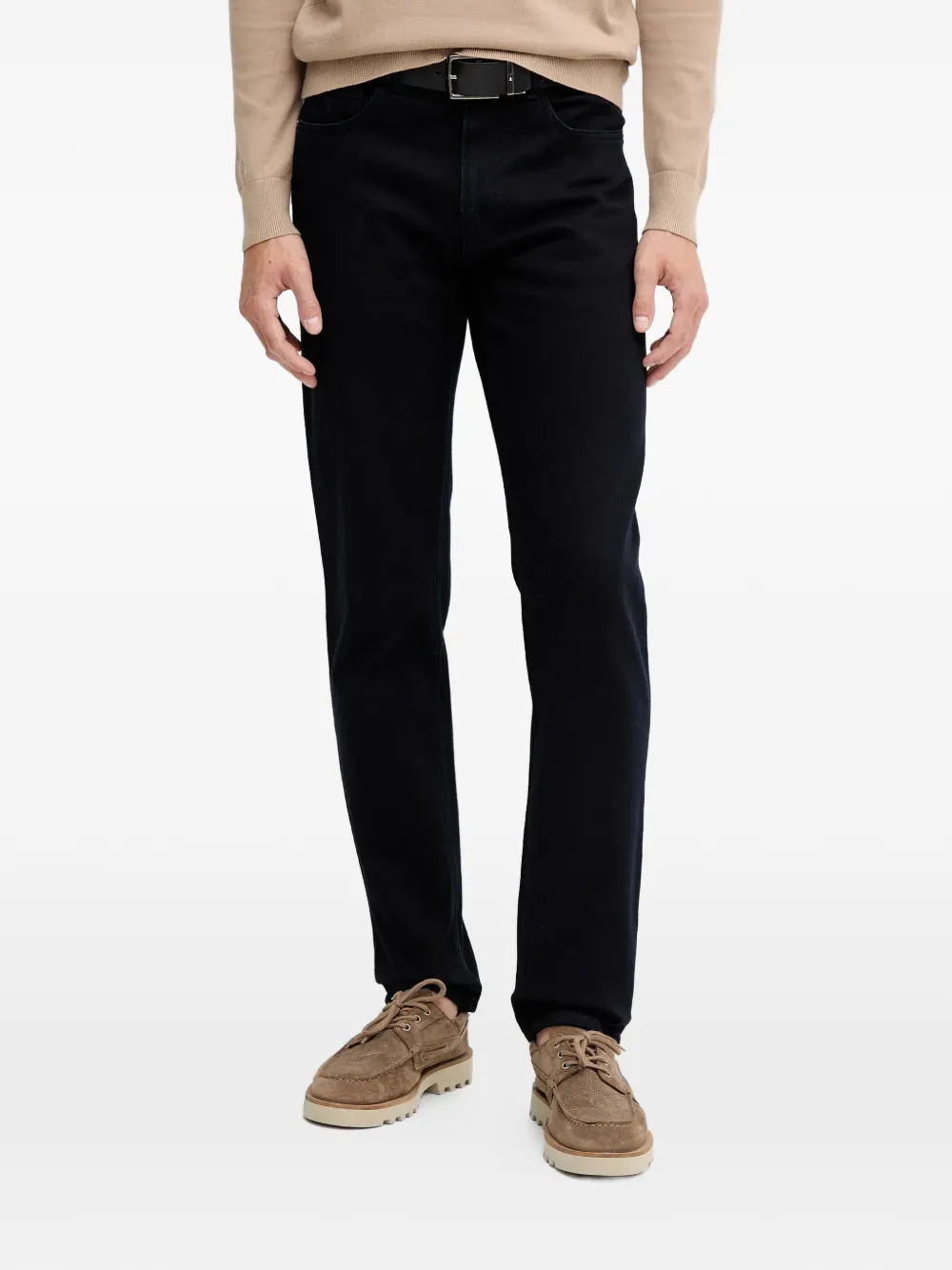 Trussardi Close patch denim straight-leg jeans - Nero