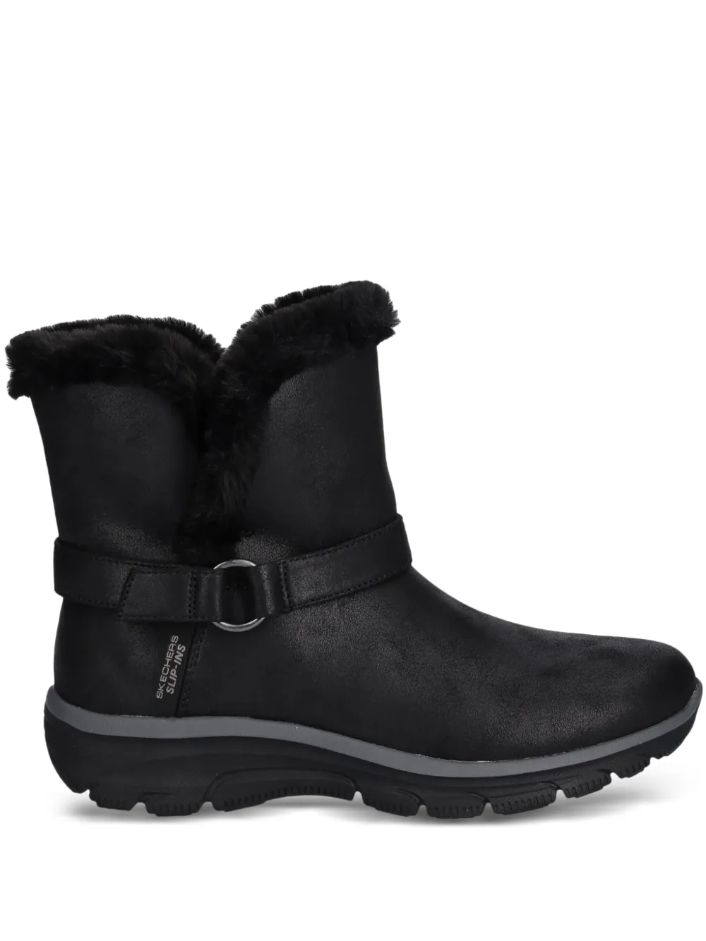 Skechers fur-trim buckle boots - ブラック Skechers fur-trim buckle boots - ブラック