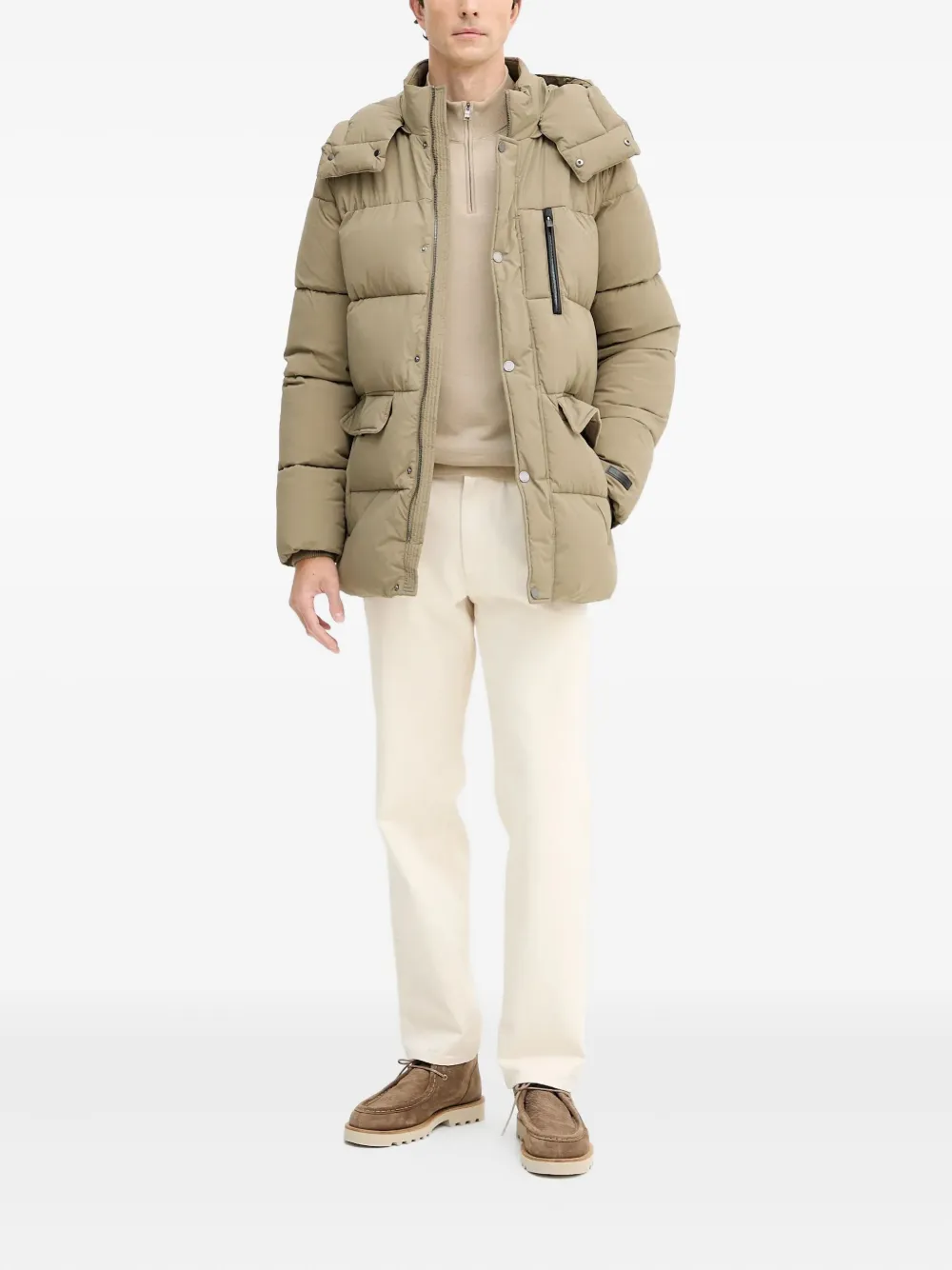 Trussardi hooded puffer coat - Beige