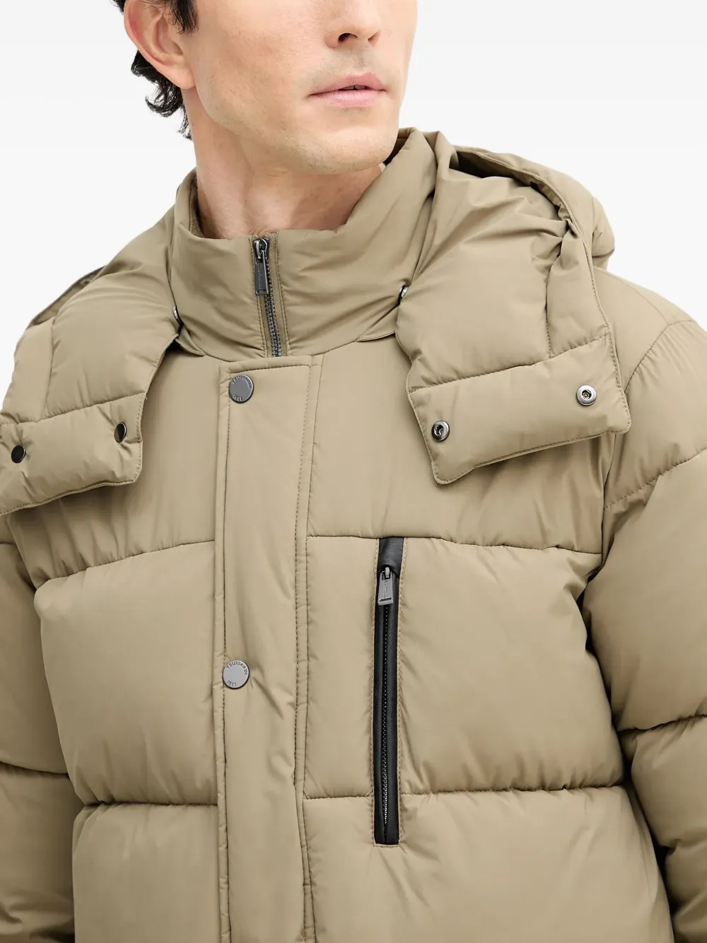 Trussardi Donsjas met capuchon Beige