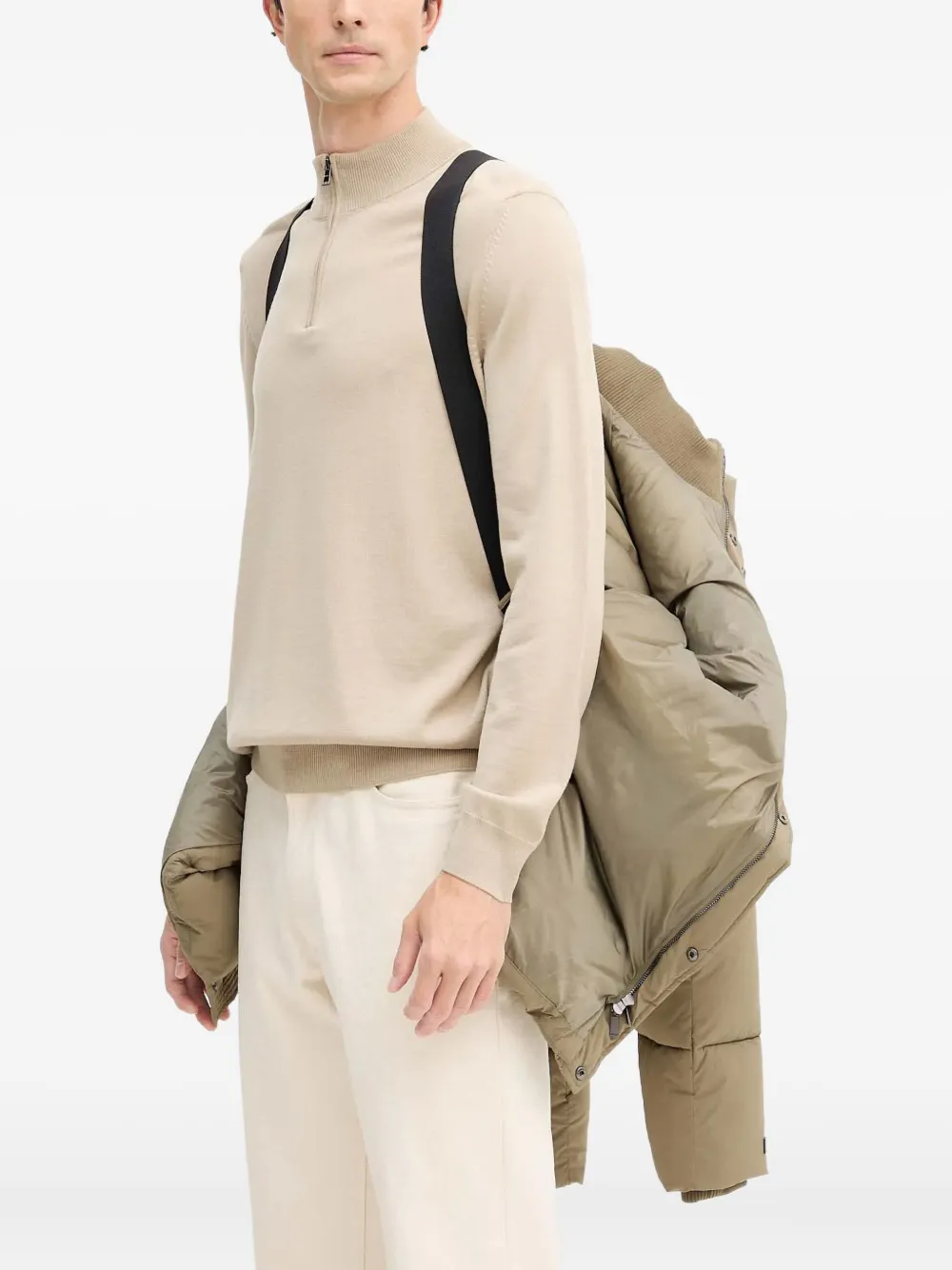 Trussardi Donsjas met capuchon Beige