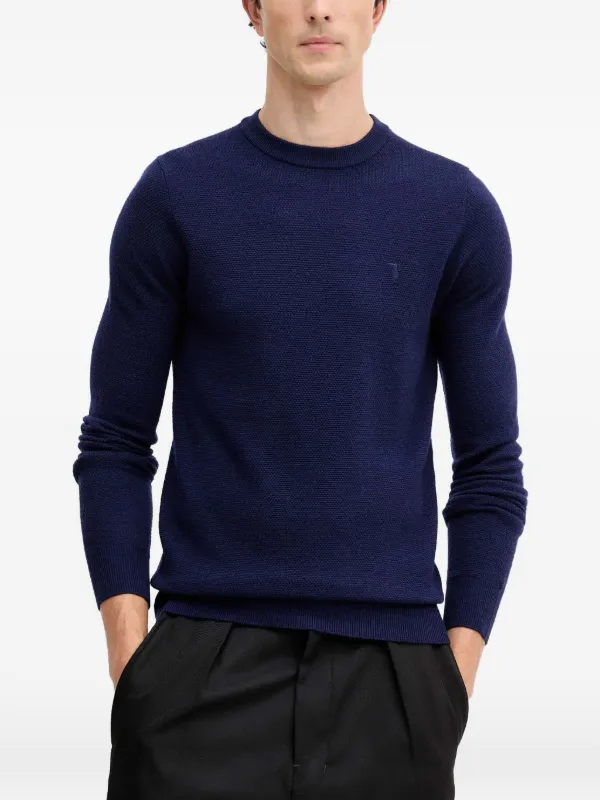 Trussardi テクスチャード ロゴ セーター | ブルー | FARFETCH JP