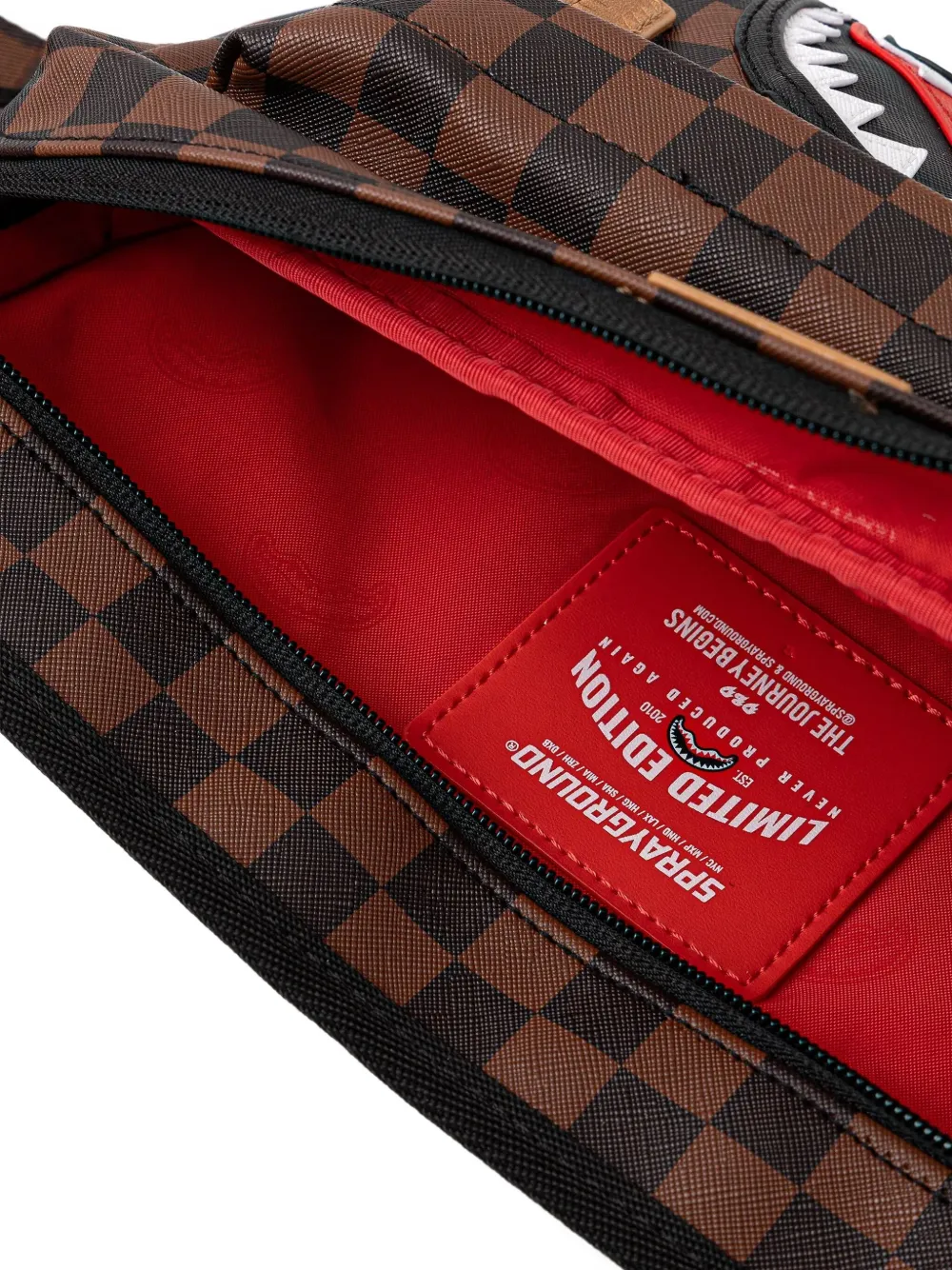 Sprayground Checked-pattern Belt Bag In Brown