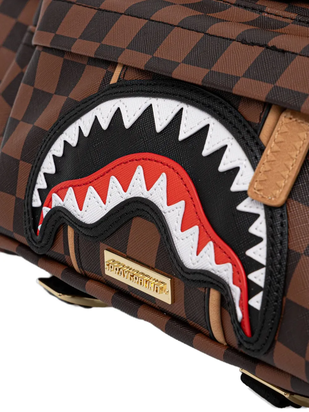 Sprayground Checked-pattern Belt Bag In Brown