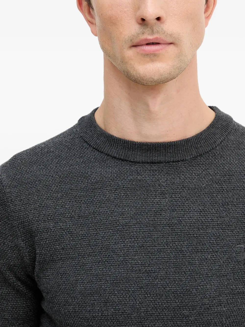 Trussardi Trui met ronde hals en textuur Grijs