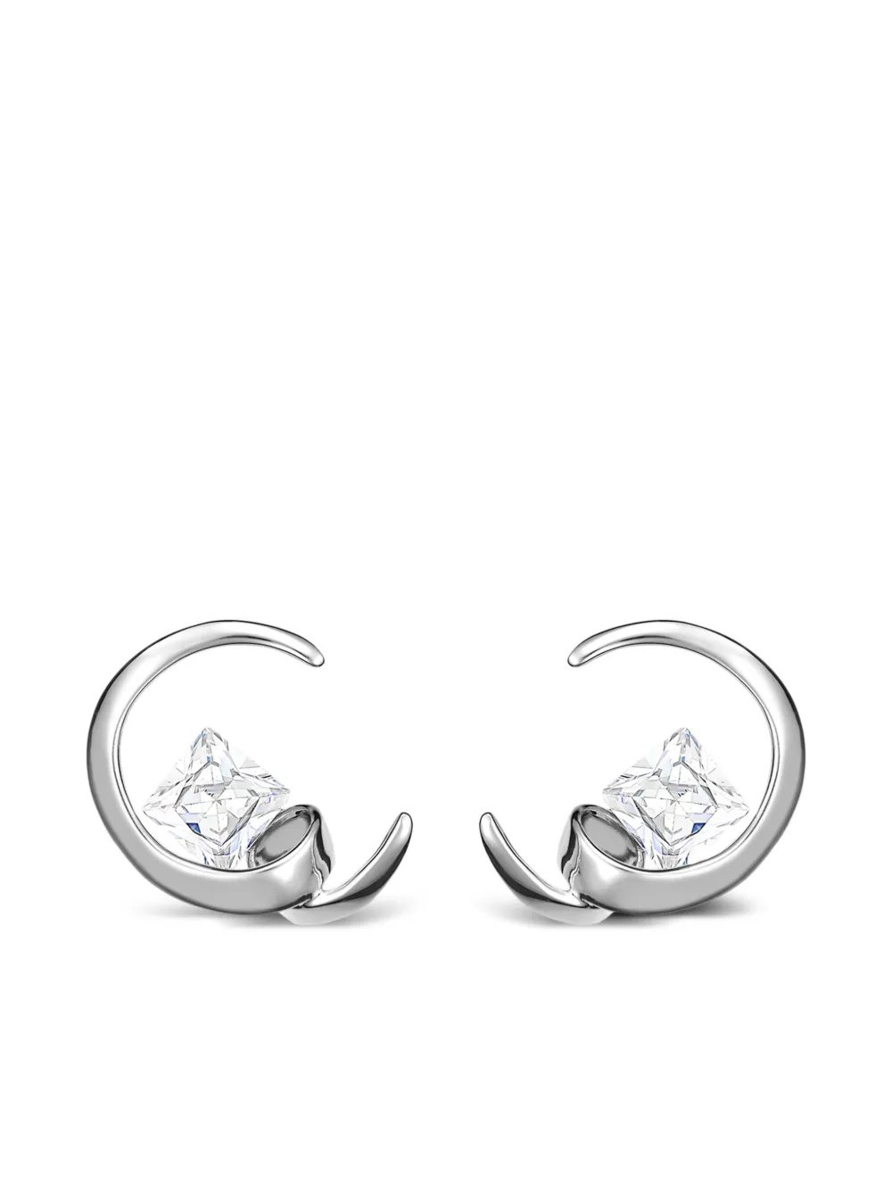 OBSIDIAN Arc ピアス - シルバートーン