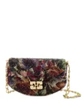 GANNI Apo tapestry-print chain wallet - Red