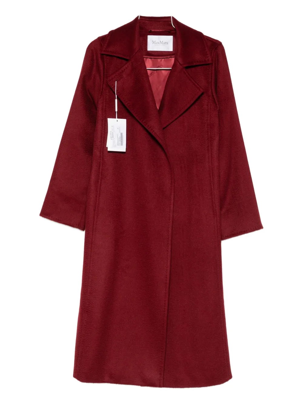 Max Mara Notched-lapel Coat In Burgundy