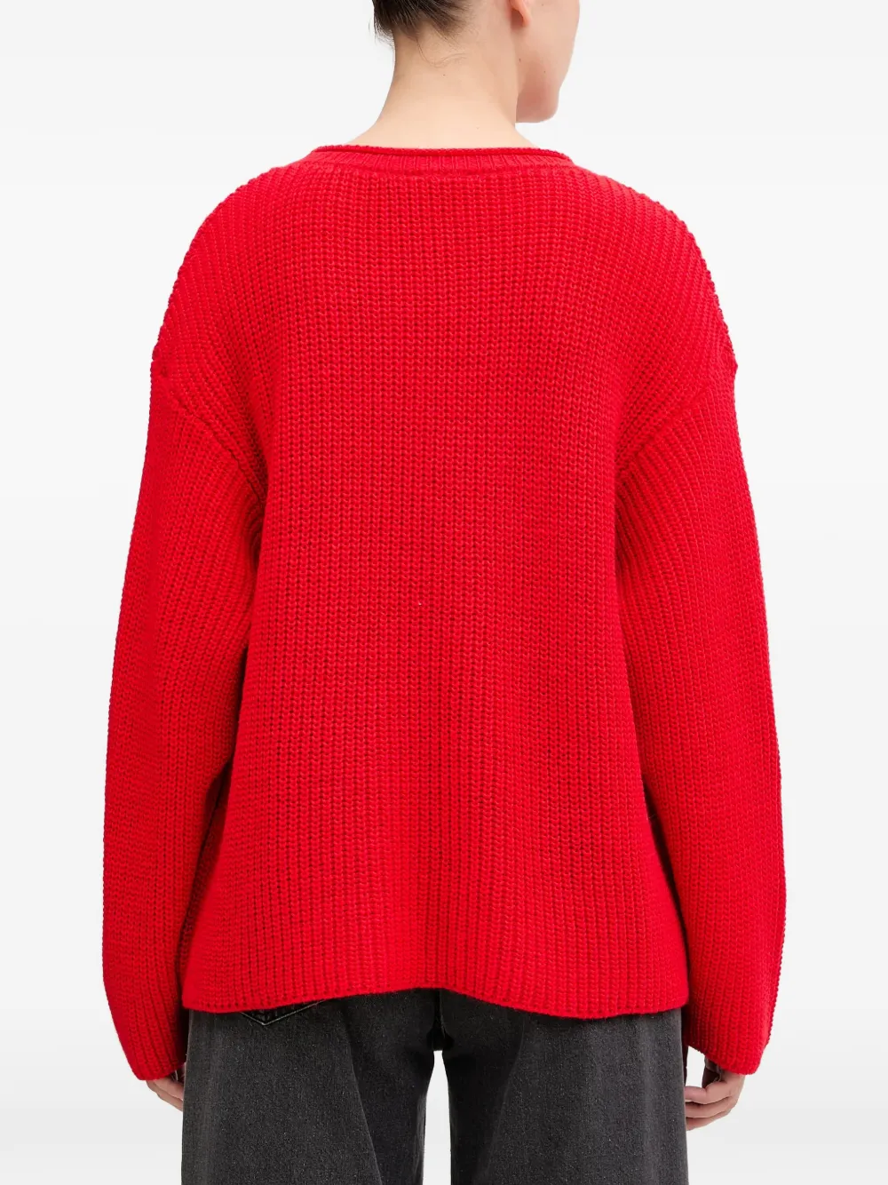 American Vintage Crashway gebreide trui met ronde hals Rood