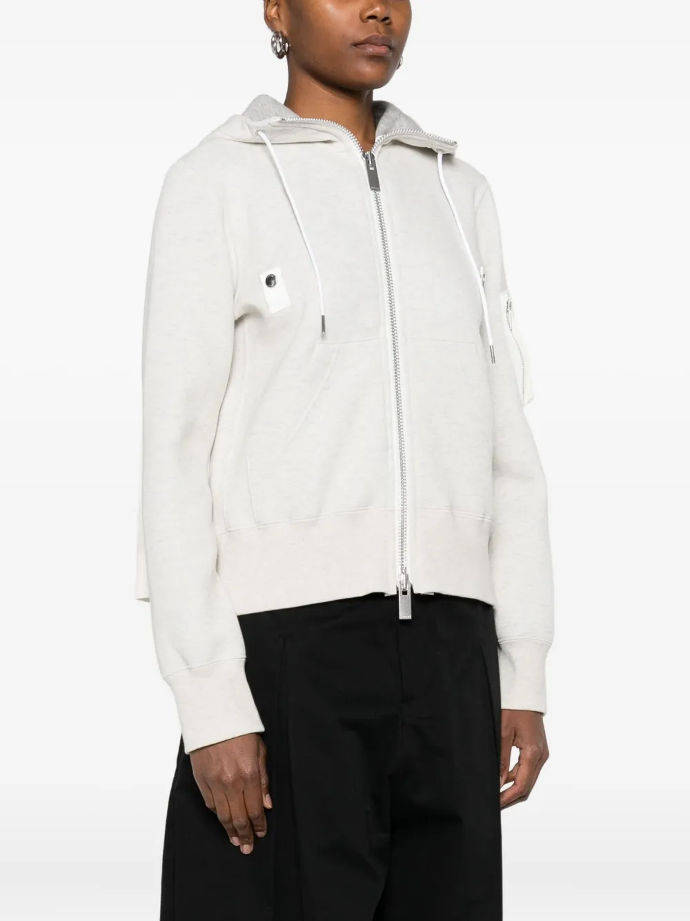 Sacai Zip-up Bomber Jacket In Neutral