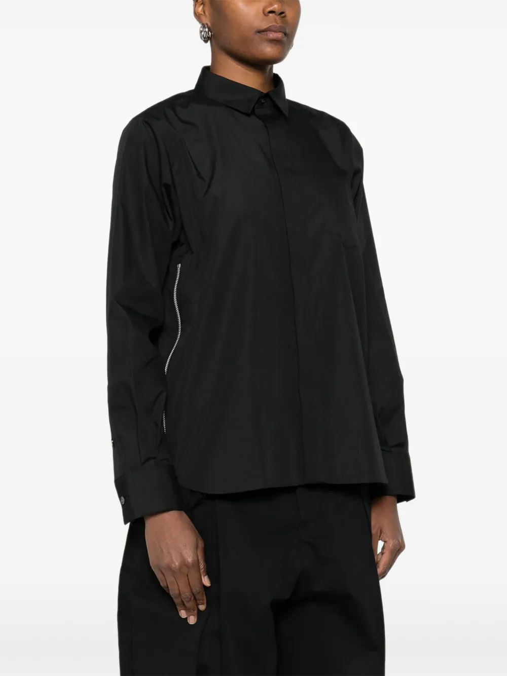 sacai Blouse met lange mouwen Zwart