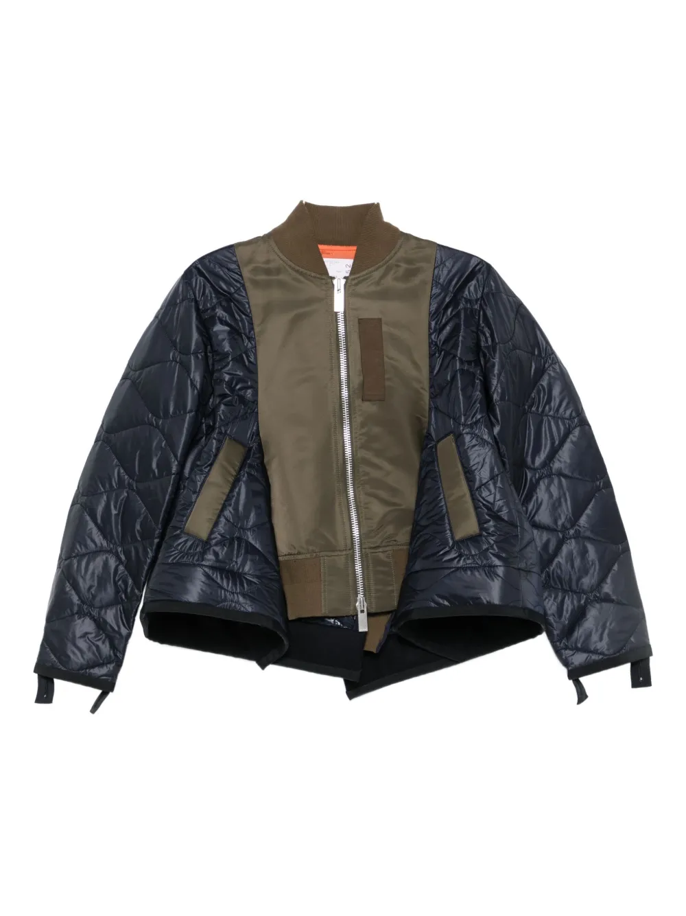Sacai Quilted Zip-up Bomber Jacket In Blue