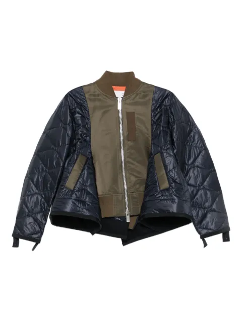 sacai quilted zip-up bomber jacket