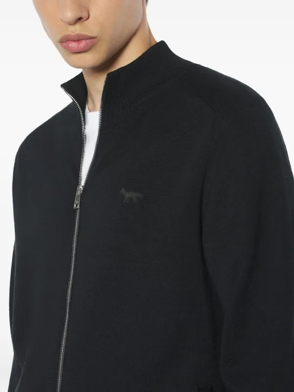 Maison Kitsuné Wool Cardigan | Black | FARFETCH RO