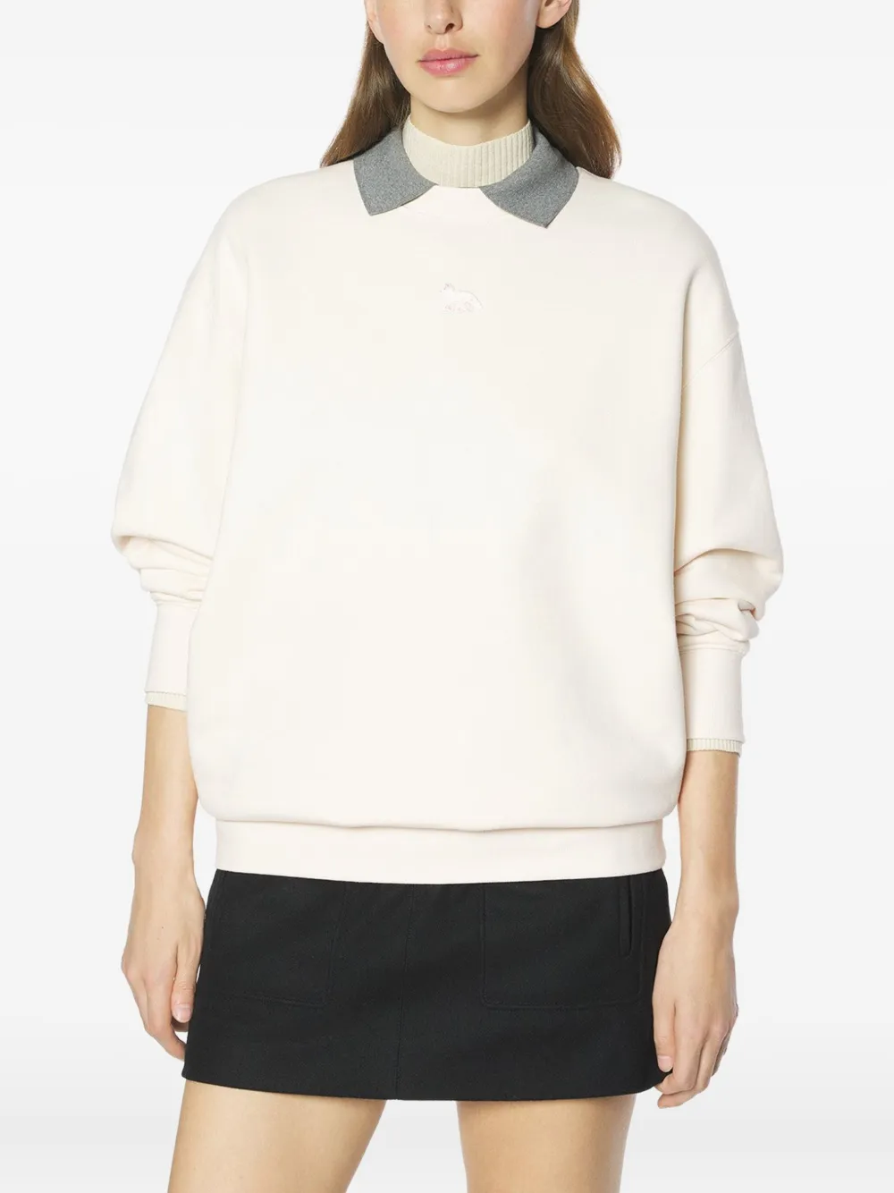 Maison Kitsuné Baby Fox-appliqué Sweatshirt In Neutral