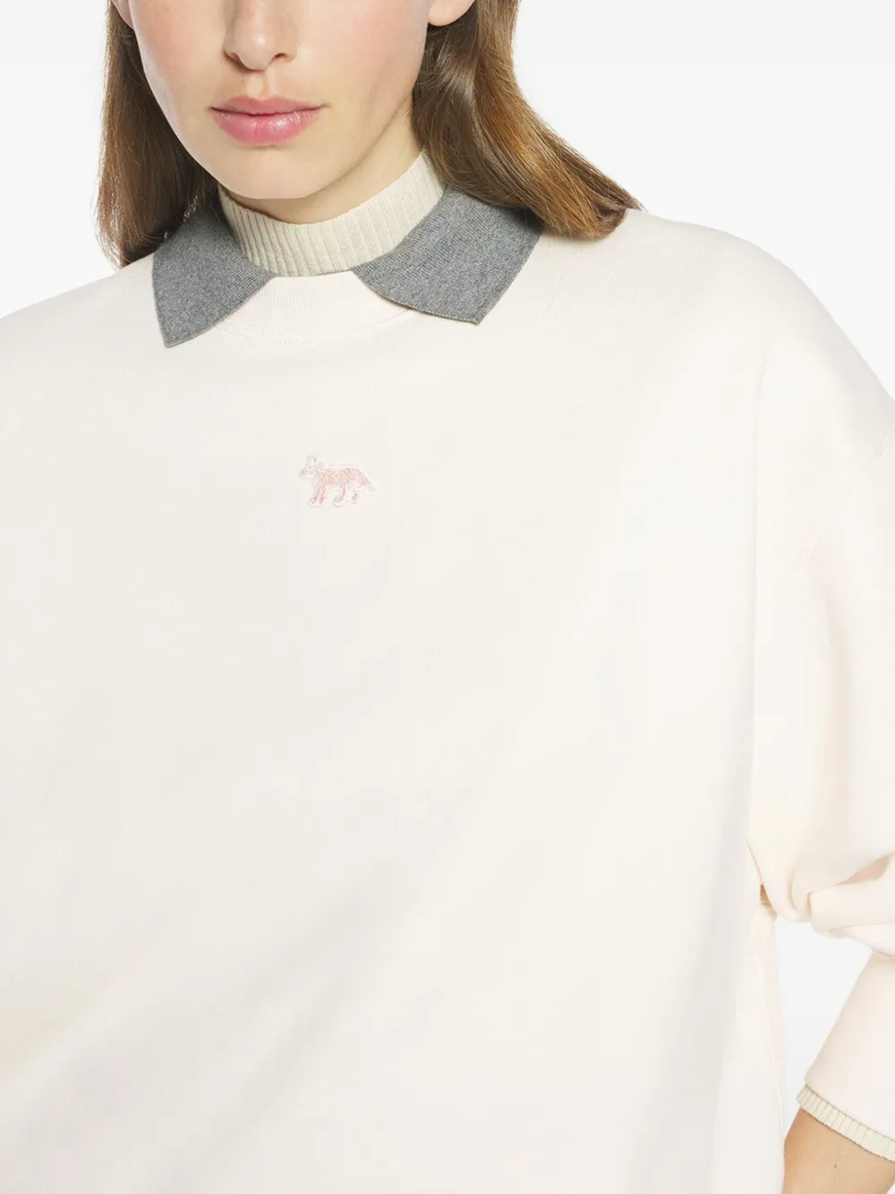 Maison Kitsuné Baby Fox-appliqué Sweatshirt In Neutral