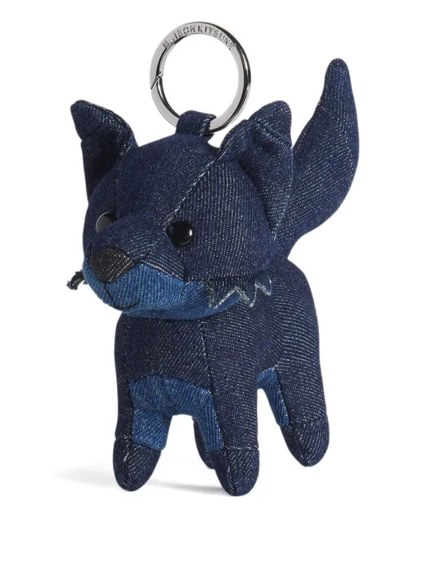 Maison Kitsuné Fox デニムバッグチャーム | ブラック | FARFETCH JP