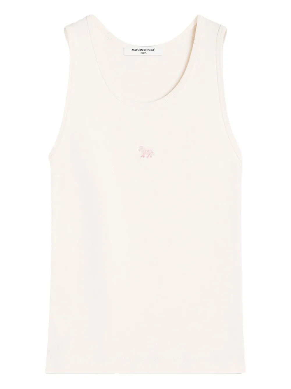 Maison Kitsuné Baby Fox-embroidered Ribbed Tank Top In Neutral