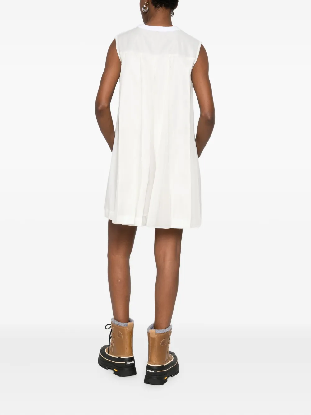 Sacai cotton mini dress - Wit