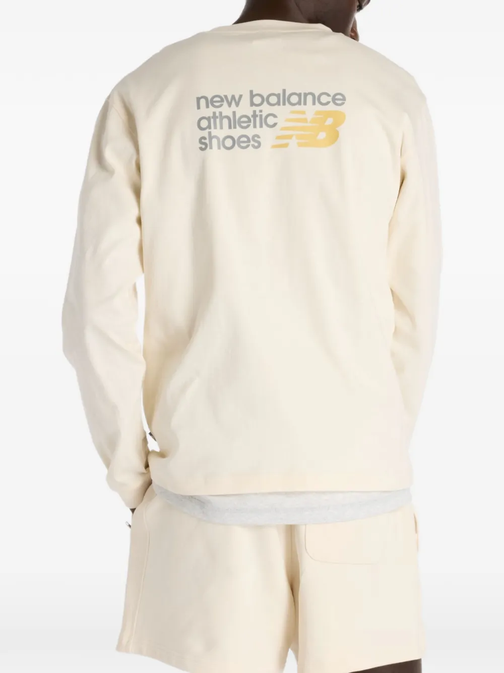 New Balance Sweater met logo en lange mouwen Beige