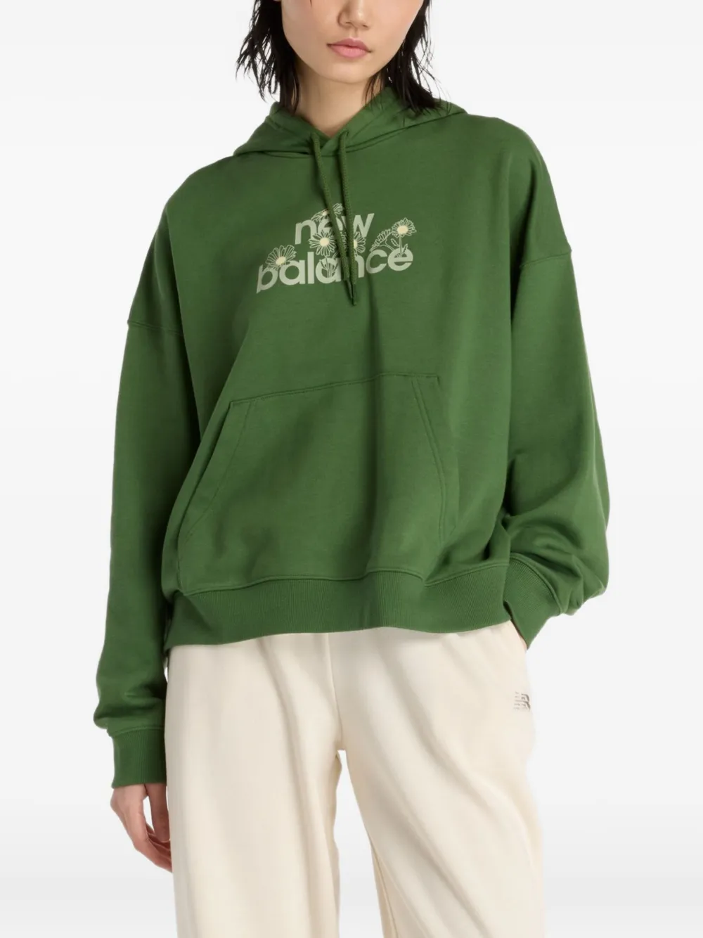 New Balance Felpa Flower con stampa - Verde