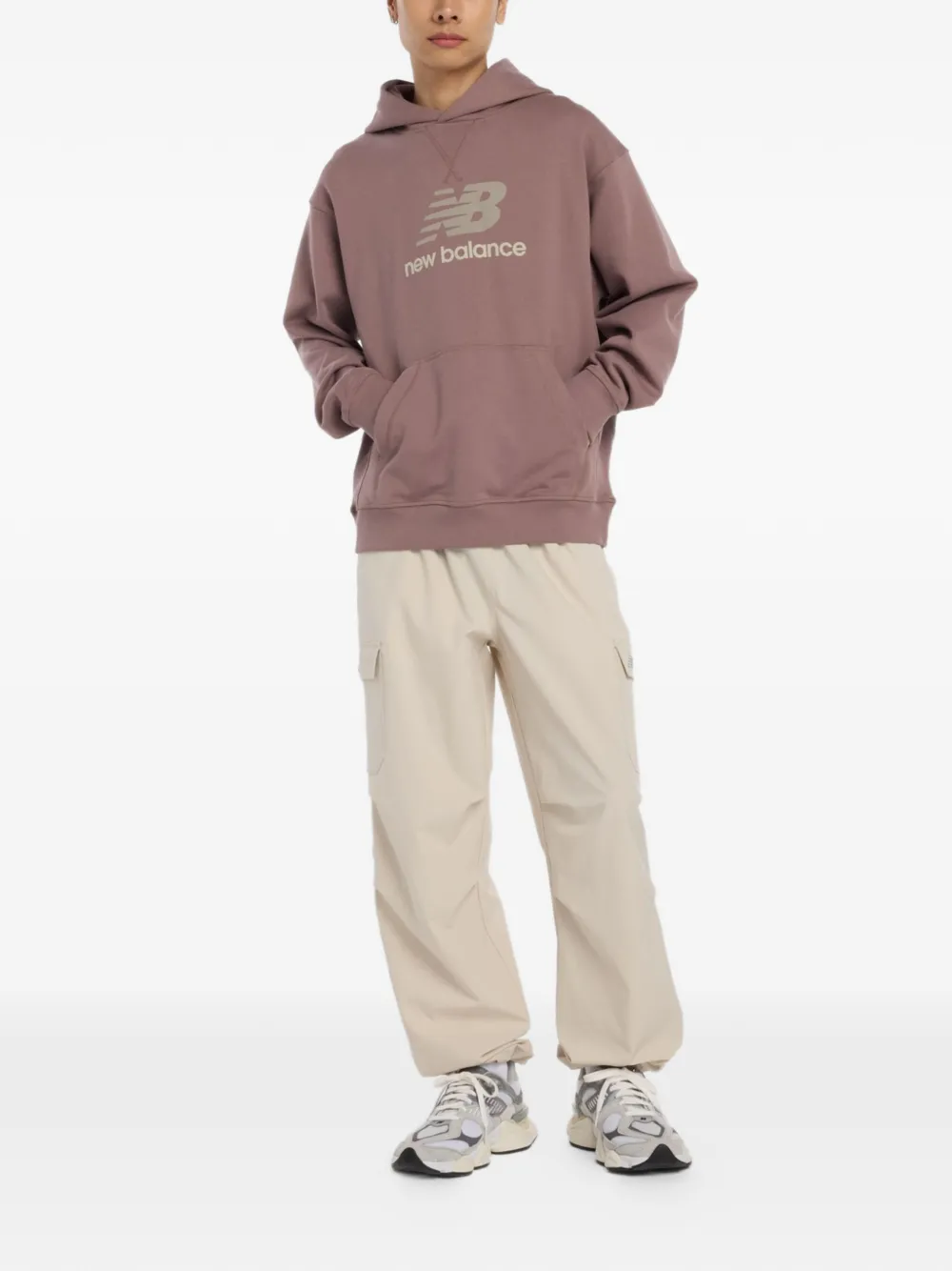 New Balance Hoodie met logoprint Paars